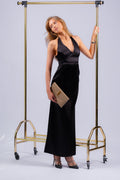 The Midnight Muse Halter Gown