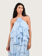 The Azure Ruffle Gown