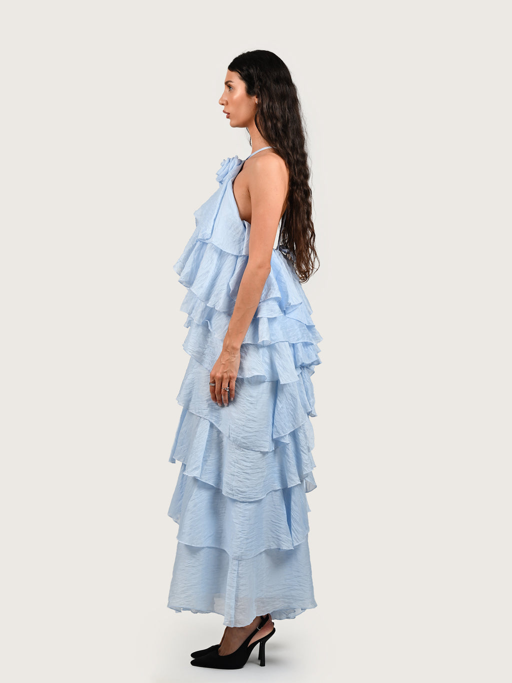 The Azure Ruffle Gown