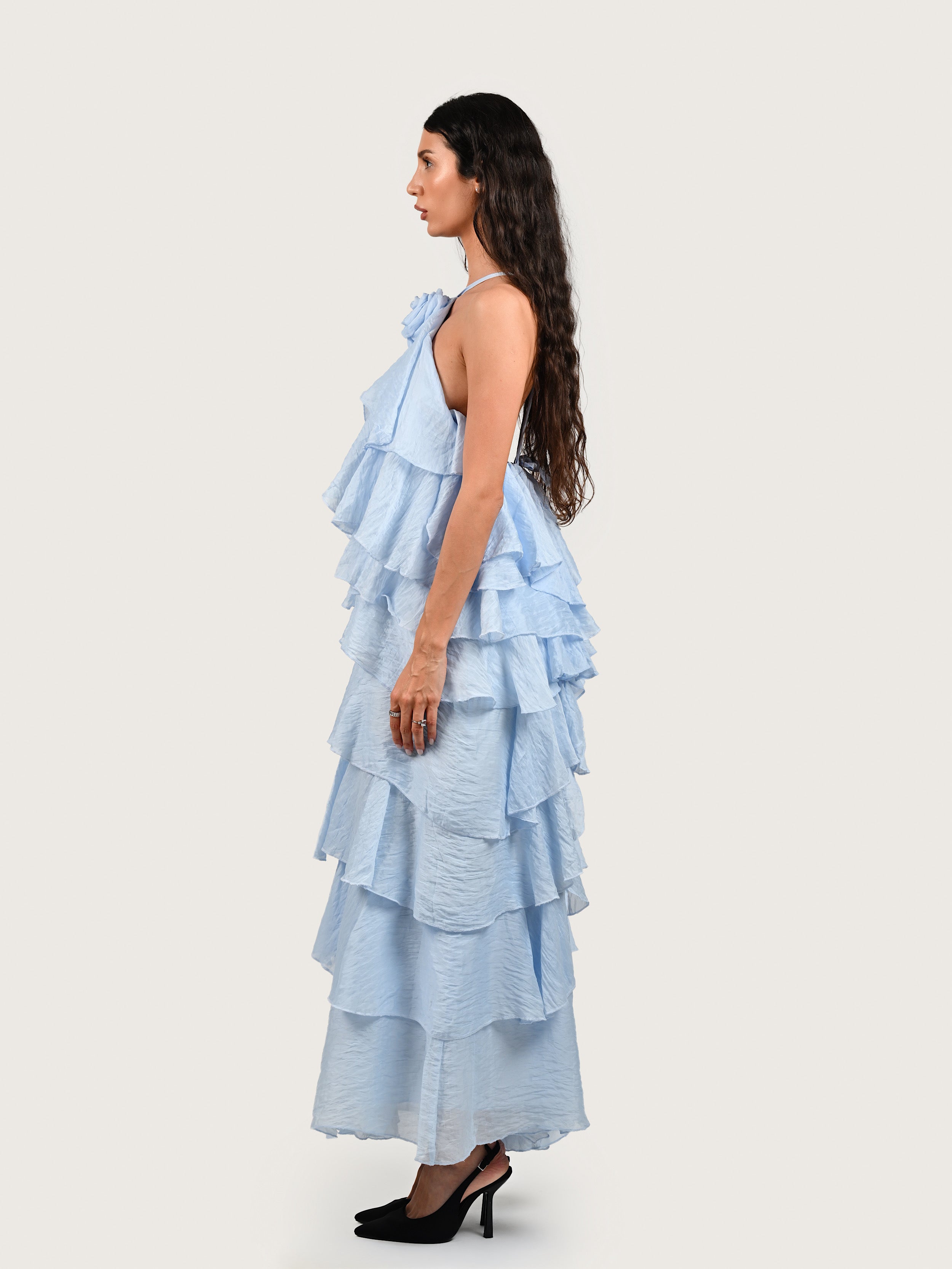 The Azure Ruffle Gown
