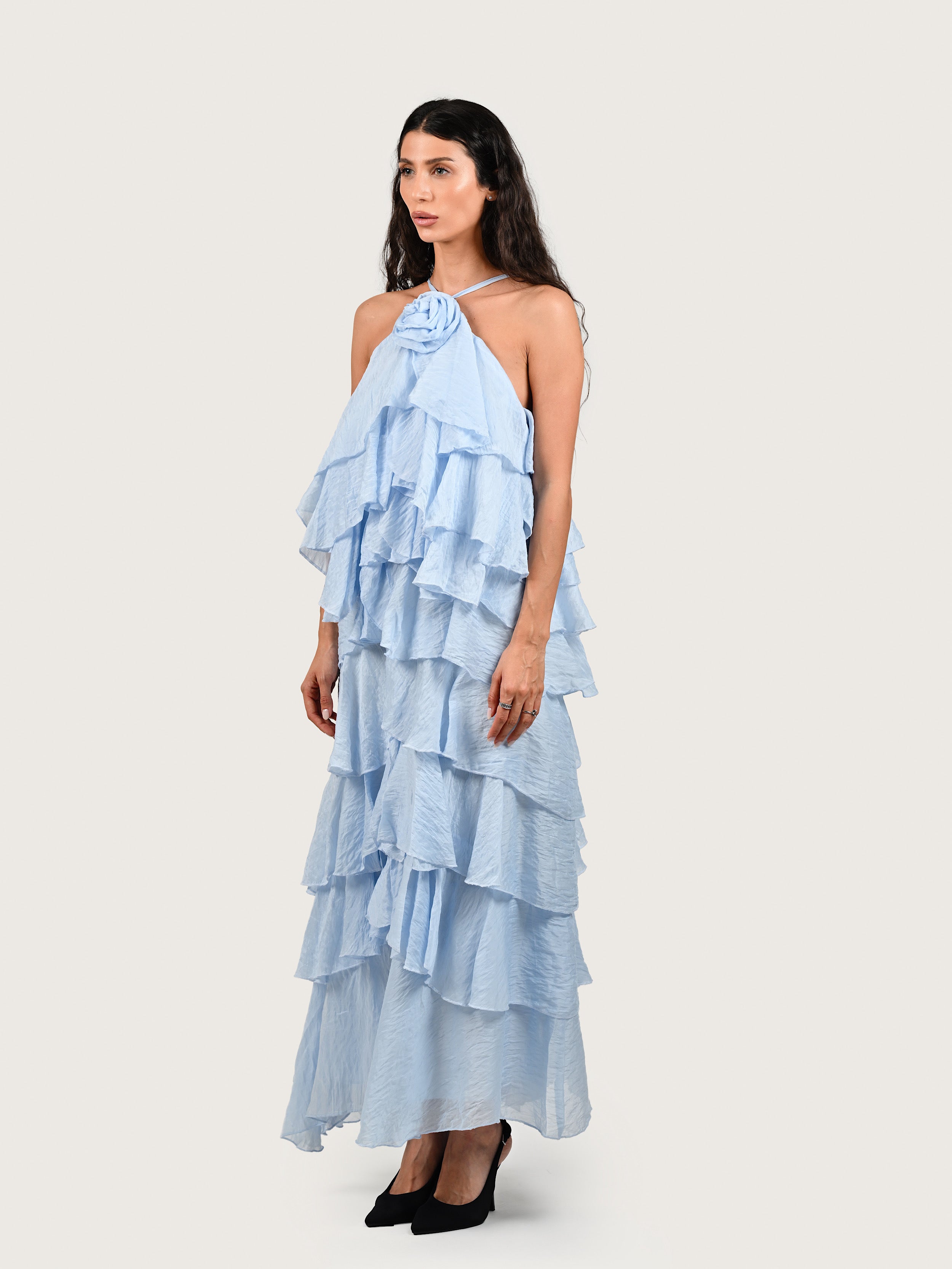 The Azure Ruffle Gown