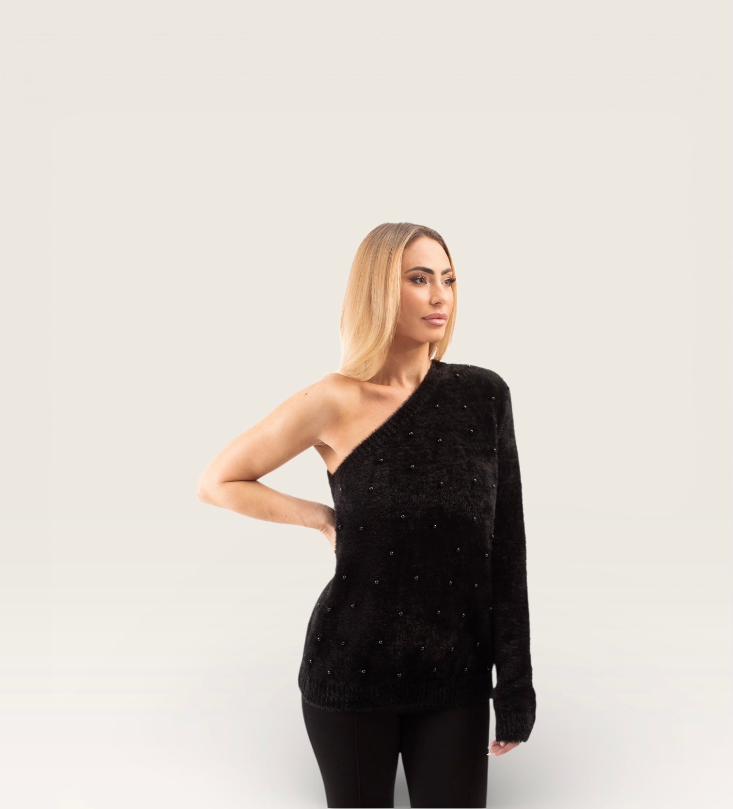 The Noir One‑Shoulder